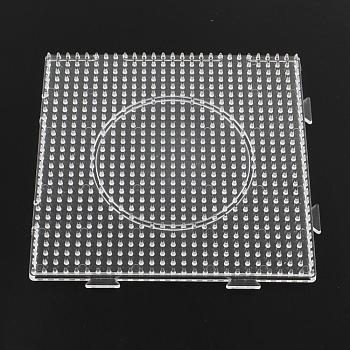 Square ABC Plastic Pegboards used for 5x5mm DIY Fuse Beads, Clear, 146x146x7mm