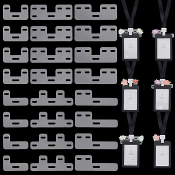 24Pcs 6 Styles Acrylic Badge Coin Display Holder Stands, Clear, 33x53~89x2mm, 4pcs/style