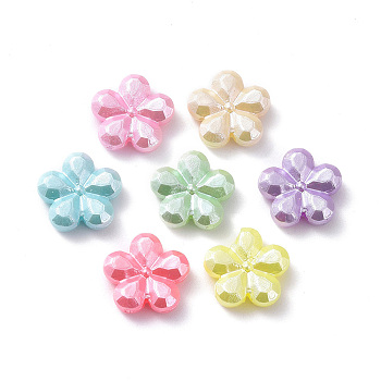 Opaque Acrylic Beads, Flower, Mixed Color, 13.5x4mm, Hole: 1.6mm, about 1250pcs/500g
