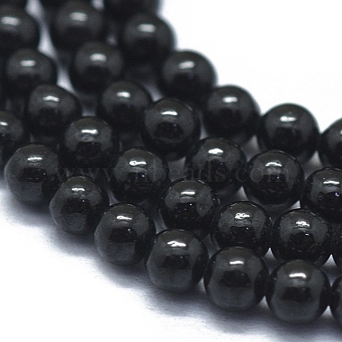 Chapelets de perles en spinelle noir naturel(G-D0013-83)-3