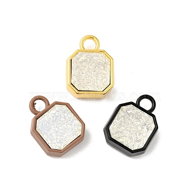 Mixed Color Octagon Brass+Glass Pendants