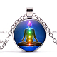 collier pendentif en verre humain thème chakra yoga(CHAK-PW0001-022A)-1