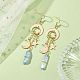 Dyed Natural Quartz Crystal Pendants Earrings(EJEW-TA00424)-2