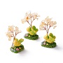 Natural Citrine Chips & Resin Pedestal Display Decorations, with Brass Finding, Tree, 71~74x49~53x32~34mm
