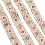 Polyester Embroidery Paillette Ribbon, Clothes Accessories, Antique White, 1-5/8 inch(41mm)(OCOR-WH20003-37B)