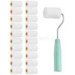 20Pcs EVA Foam Roller, Paint Rollers, 1Pc Carbon Steel Paint Roller Frame, Column, White, 52.5x36mm, Hole: 7mm(DIY-GL0007-11)