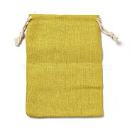Rectangle Cloth Packing Pouches, Drawstring Bags, Yellow, 16x12.85x0.45cm(ABAG-A008-01C-06)