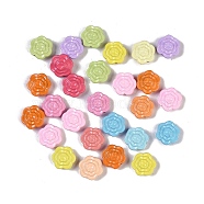 Spray Paint Alloy Beads, Flower, Mixed Color, 10.5x10x4mm, Hole: 1.2mm(PALLOY-H145-04)