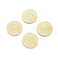 Ion Plating(IP) 304 Stainless Steel Textured Pendants, Flat Round, Golden, 25x1mm, Hole: 1mm(X-STAS-I098-01-25mm-G)
