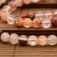 Natural Hematoid Quartz Round Beads Strands, Ferruginous Quartz , 6mm, Hole: 1mm, about 64pcs/strand, 14.9 inch(G-N0078-6mm-06)