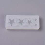 Silicone Molds, Resin Casting Molds, For UV Resin, Epoxy Resin Jewelry Making, Star, White, 42x17x5mm(X-DIY-G008-23)