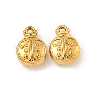 Ion Plating(IP) 304 Stainless Steel Pendants, Ladybug Charm, Real 18K Gold Plated, 16x11.5x6mm, Hole: 1.8mm(STAS-N103-149G)