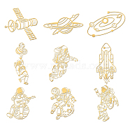 Nickel Decoration Stickers, Metal Resin Filler, Epoxy Resin & UV Resin Craft Filling Material, Golden, Spaceman, 40x40mm, 9pcs/set(DIY-WH0450-126)
