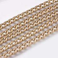 Aluminum Twisted Chains Curb Chains, Unwelded, Dark Olive Green, 7x4x1.5mm(CHA-K1817-2)