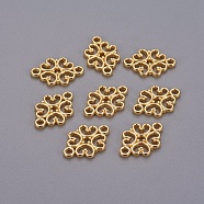 Tibetan Style Links connectors, Zinc Alloy, Flower, Golden, Cadmium Free & Nickel Free & Lead Free,  18x13x1mm, hole: 2mm(TIBEP-S005-G-FF)