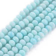 Opaque Baking Painted Glass Beads Strands, Imitation Stones, Faceted, Rondelle, Pale Turquoise, 6x5mm, Hole: 1mm, about 80~81pcs/strand, 14.76 inch~14.96 inch(37.5~38cm)(EGLA-N006-009A-A01)