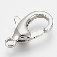 304 Stainless Steel Lobster Claw Clasps, teardrop, Stainless Steel Color, 23x12.5x5mm, Hole: 3mm(STAS-T033-26B)
