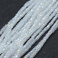 Electroplate Glass Beads Strands, AB Color Plated, Faceted, Rondelle, Clear AB, 2.5x1.5mm, Hole: 0.5mm, about 150~155pcs/strand, 32~33cm(EGLA-J144-AB-A01)