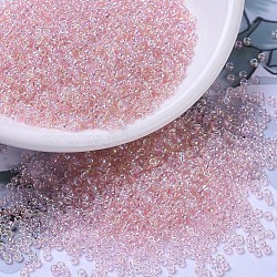 MIYUKI Round Rocailles Beads, Japanese Seed Beads, 11/0, (RR292) Light Tea Rose AB, 2x1.3mm, Hole: 0.8mm, about 5500pcs/50g(SEED-X0054-RR0292)