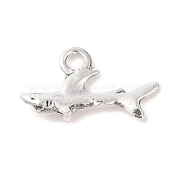 Tibetan Style Zinc Alloy Pendants, Shark Shape, Lead Free & Cadmium Free, Antique Silver, 13x24.8x5mm, Hole: 2.5mm(X-TIBEP-R334-365AS-RS)