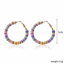 Colorful Clay Hoop Earrings(JQ3310-9)