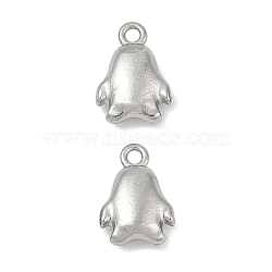 304 Stainless Steel Charms, Penguin Charms, Anti-Tarnish, Stainless Steel Color, 10x7x3.5mm, Hole: 1.2mm(STAS-E500-07P)