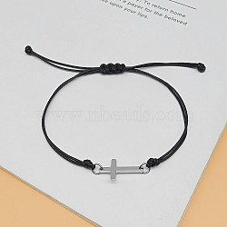 Stainless Steel Link & Charm Bracelets, with Wax Cord, Stainless Steel Color, No Size
(YT5814-2)