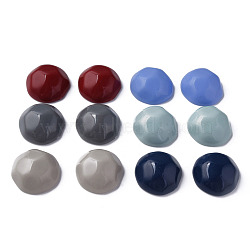 Opaque Acrylic Cabochons, Faceted, Half Round, Mixed Color, 23x22x11mm, about 140pcs/500g(MACR-S373-138-A)