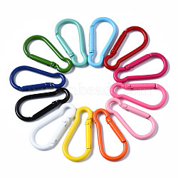 Aluminum Rock Climbing Carabiners, Key Clasps, Quick Links, Mixed Color, 46x22.5x4.5mm, Inner Diameter: 39x16mm(KEYC-S255-006)