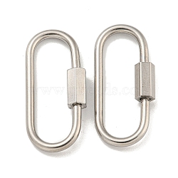 Non-Tarnish 304 Stainless Steel Screw Carabiner Lock Charms, for Necklaces Making, Oval, 29x12x2mm(STAS-C092-05C-P)