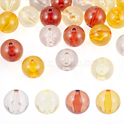 20Pcs 4 Colors Transparent Acrylic Beads, Round, Mixed Color, 20x19mm, Hole: 3mm, 5pcs/color (MACR-TADJ0001-02B)