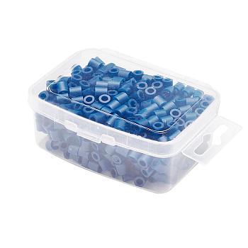 1 Box 5mm Hama Beads PE DIY Fuse Beads Refills for Kids, Tube, Dark Blue, 5x5mm, Hole: 3mm, about 500pcs/box