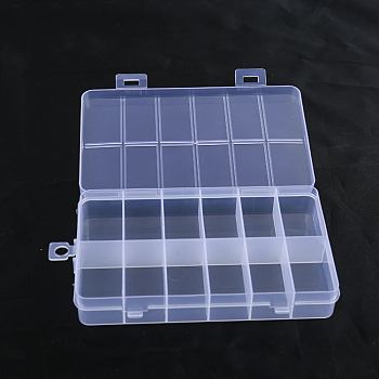 Transparent Plastic Bead Containers, with 12 Compartments, for DIY Art Craft, Nail Diamonds, Bead Storage, Rectangle, Clear, 14.5x9x2.4cm, Compartment: 2.3x4cm