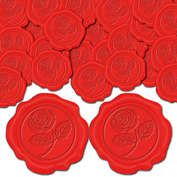 Adhesive Wax Seal Stickers, Envelope Seal Decoration, For Craft Scrapbook DIY Gift, Flower, 30mm, 50pcs