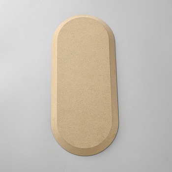 MDF Wood Boards, Ceramic Clay Drying Board, Ceramic Making Tools, Oval, BurlyWood, 304x135x15mm