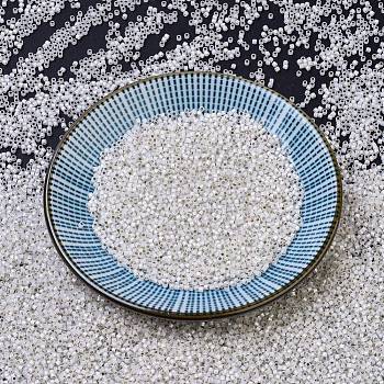 MIYUKI Delica Beads, Cylinder, Japanese Seed Beads, 11/0, (DB0221) Gilt Lined White Opal, 1.3x1.6mm, Hole: 0.8mm, about 2000pcs/10g