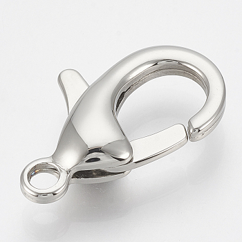 304 Stainless Steel Lobster Claw Clasps, teardrop, Stainless Steel Color, 23x12.5x5mm, Hole: 3mm
