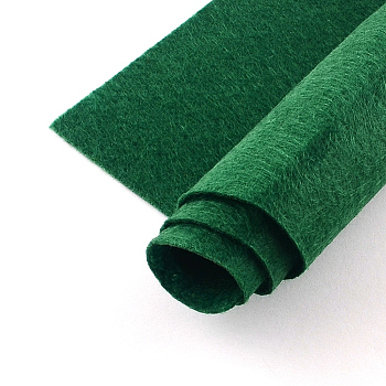 Tejido no tejido bordado fieltro de aguja para manualidades diy, cuadrado, verde oscuro, 298~300x298~300x1mm