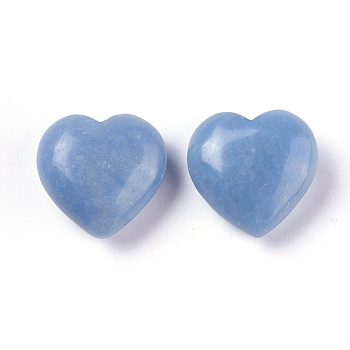 Natural Blue Aventurine Heart Love Stone, Pocket Palm Stone for Reiki Balancing, 24~25x25x11mm