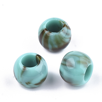 Acrylic Beads, Imitation Gemstone Style, Rondelle, Dark Turquoise, 11.5x9.5mm, Hole: 5.5mm, about 760pcs/500g