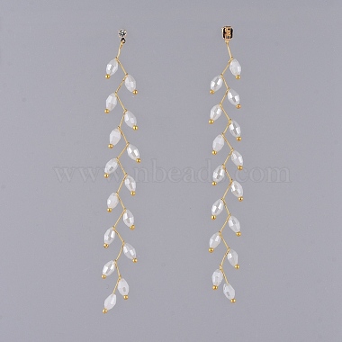 Electroplate Glass Beads Dangle Stud Earrings(EJEW-JE03820-02)-3