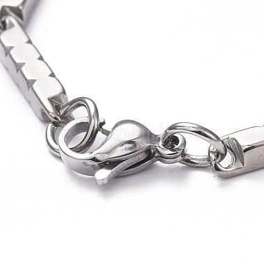 Unisex 201 Stainless Steel Bar Link Chain Bracelets(BJEW-L637-36B-P)-3