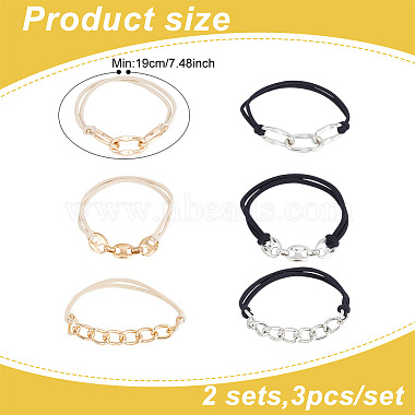 2 Sets 2 Style Rubber Band Hair Ties(OHAR-GO0001-03)-2