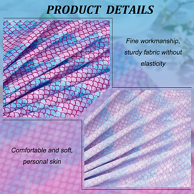 Fish Scale Pattern Polyester-Cotton Fabric(DIY-WH0430-114A)-4