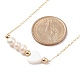 Natural Pearl & Shell Heart Beaded Pendant Necklaces(NJEW-JN03898-01)-6
