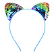 Cat Ears with Reversible Sequins Cloth Head Bands(OHAR-PW0001-163C)-1