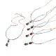 5шт 5 стильных натуральных и синтетических смешанных драгоценных камня овальные ожерелья с подвесками набор(NJEW-JN04123)-1