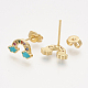 Brass Cubic Zirconia Stud Earrings(EJEW-S201-169D)-2