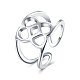 Adjustable Trendy Platinum Plated Brass Cuff Wide Band Finger Rings(RJEW-BB15259-P)-1