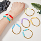 7Pcs 7 Color Polymer Clay Disc & Acrylic Heart & CCB Beaded Stretch Bracelets Set(BJEW-FI0001-61)-3